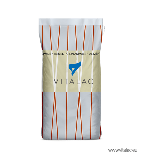 sac 25kg rayé orange gris Vitalac